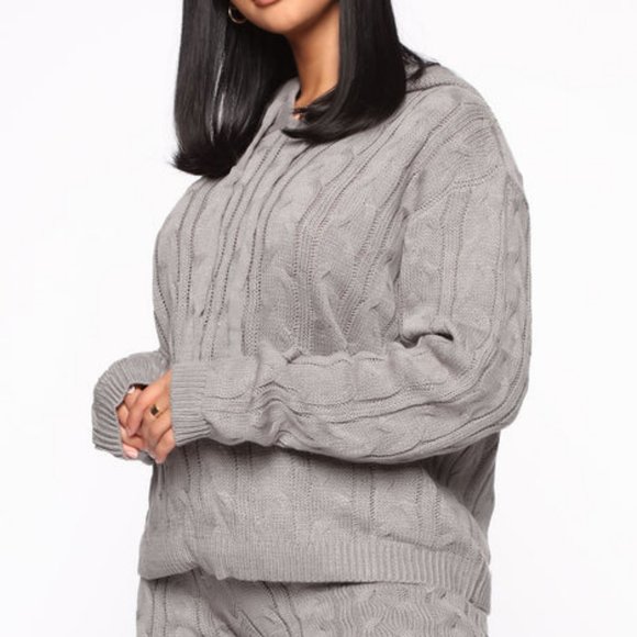 Can You Knit It Sweater Set - Color: Heather Grey, Size: 1X - Picture 6 of 13